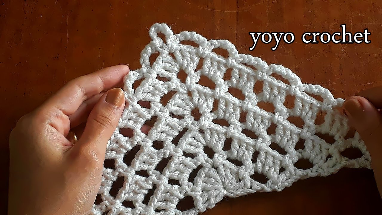 كروشية شال مثلث سهل بغرزة البلوك شرح للمبتدئين - Easy crochet shawl Stitches the block#يويو كروشية