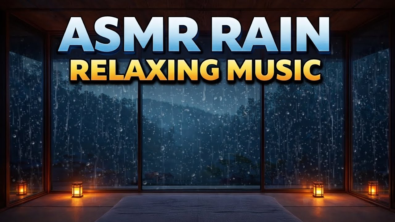 ASMR Rain Sounds with Relaxing Music 🌙 Deep Sleep & Stress Relief (No Talking)