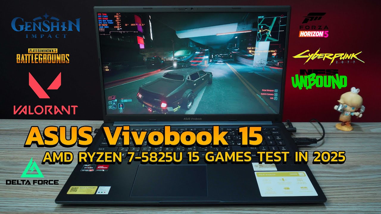 ASUS VIVOBOOK 15 AMD RYZEN 7-5825U 15 GAMES TEST IN 2025