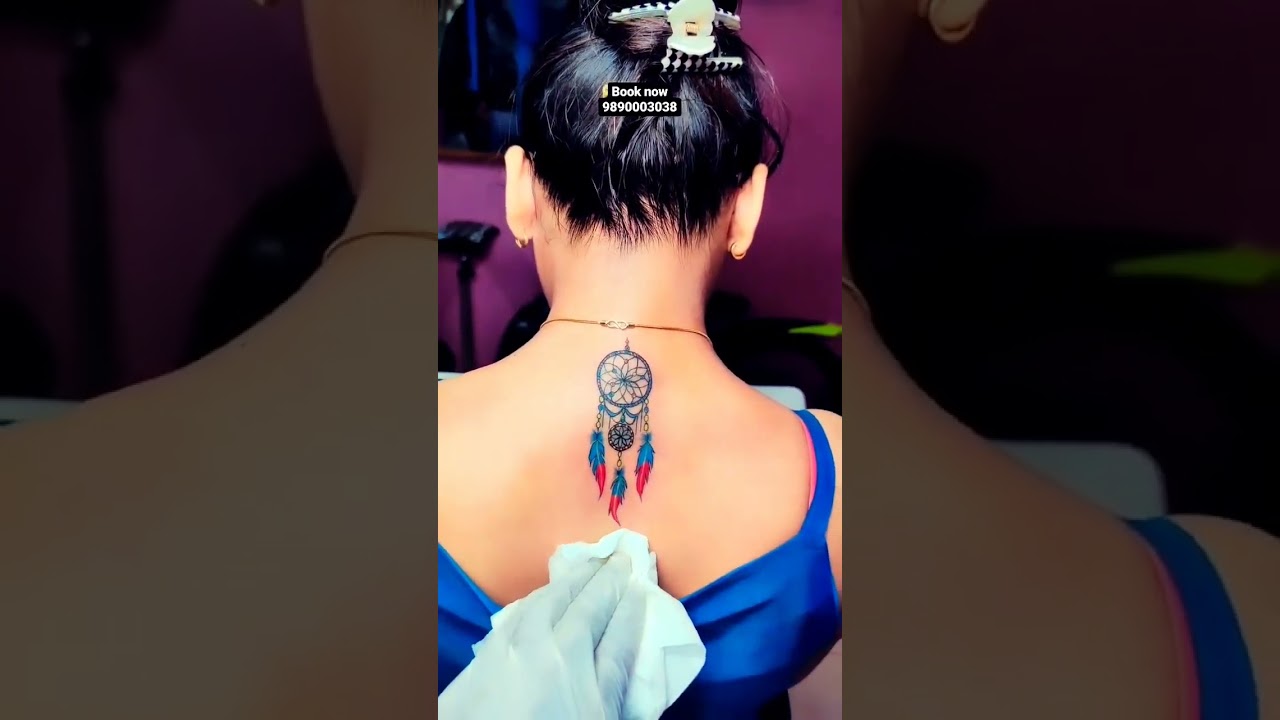 #nightmare #dreamcather #dreamcatcher #pune #backtattoo #ladytattoo