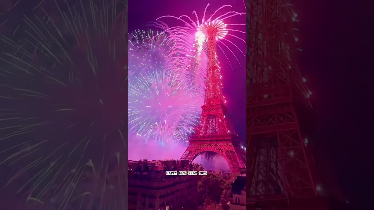 Happy New Year 2025 Paris Eiffel tower #happynewyear #2025 #paris #eiffeltower