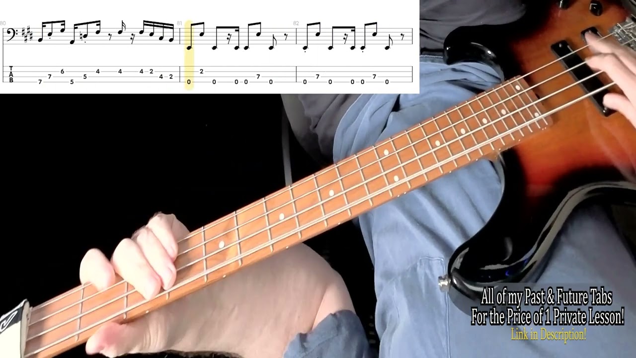 Paul Simon-Graceland (Live, 2000) Bass Cover with Animated Tabs