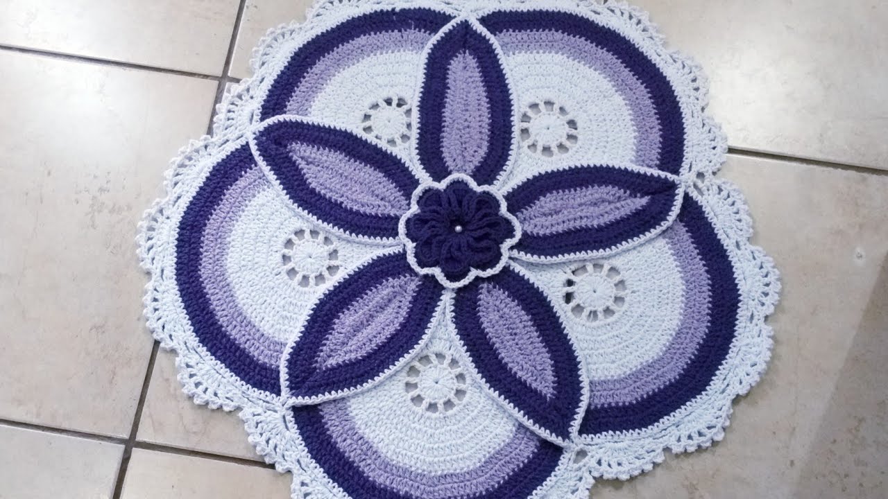 Jogo de banheiro em crochê Origami (Tapete da pia)
