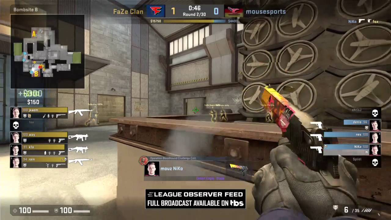 CSGO: mouz NiKo - Deagle Ace vs FaZeClan on Cache