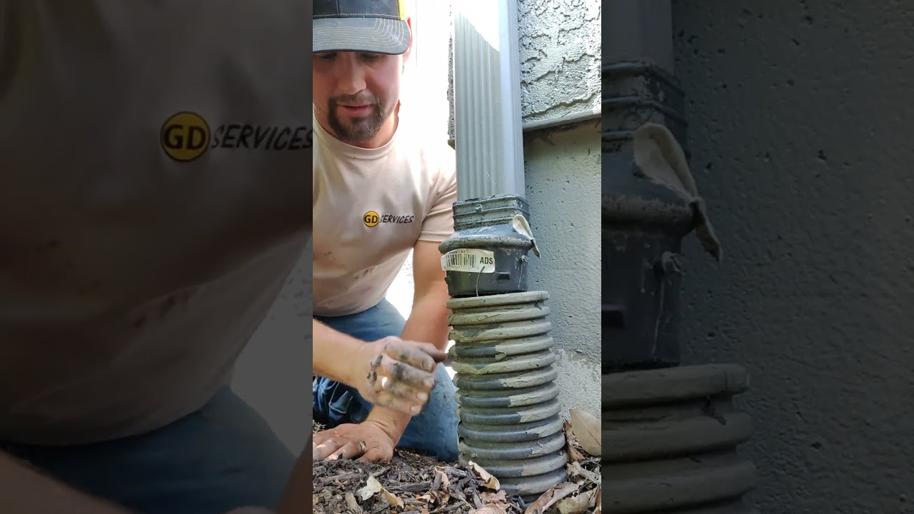 Corregated downspout drain repair