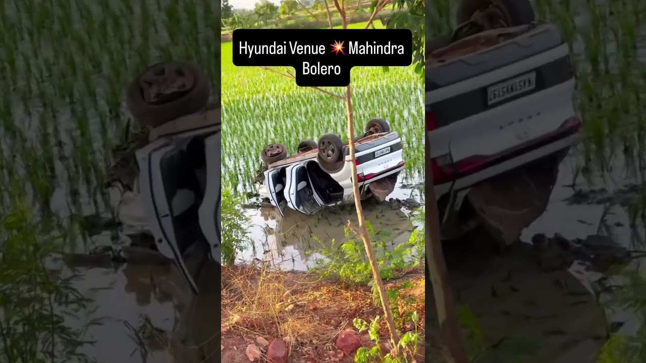 Hyundai Venue 💥 Mahindra Bolero Accident 😟😟 #caraccident #accidents #viral #trending #shortsfeed