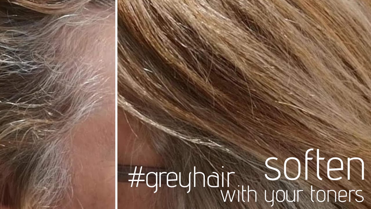how to TONE highlights to BLEND grey hair