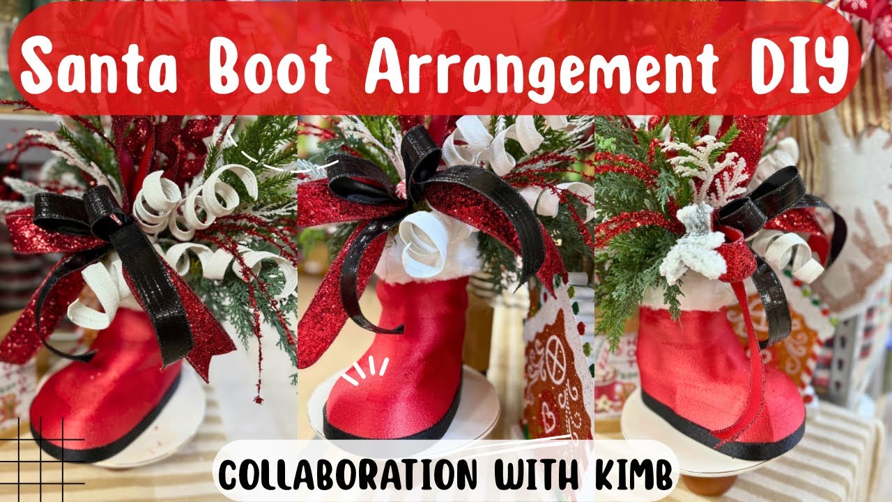 Композиция из сапог Санты своими руками | Lorie Designs с @KimsCraftShop + TMI Gifts Christmas Su...