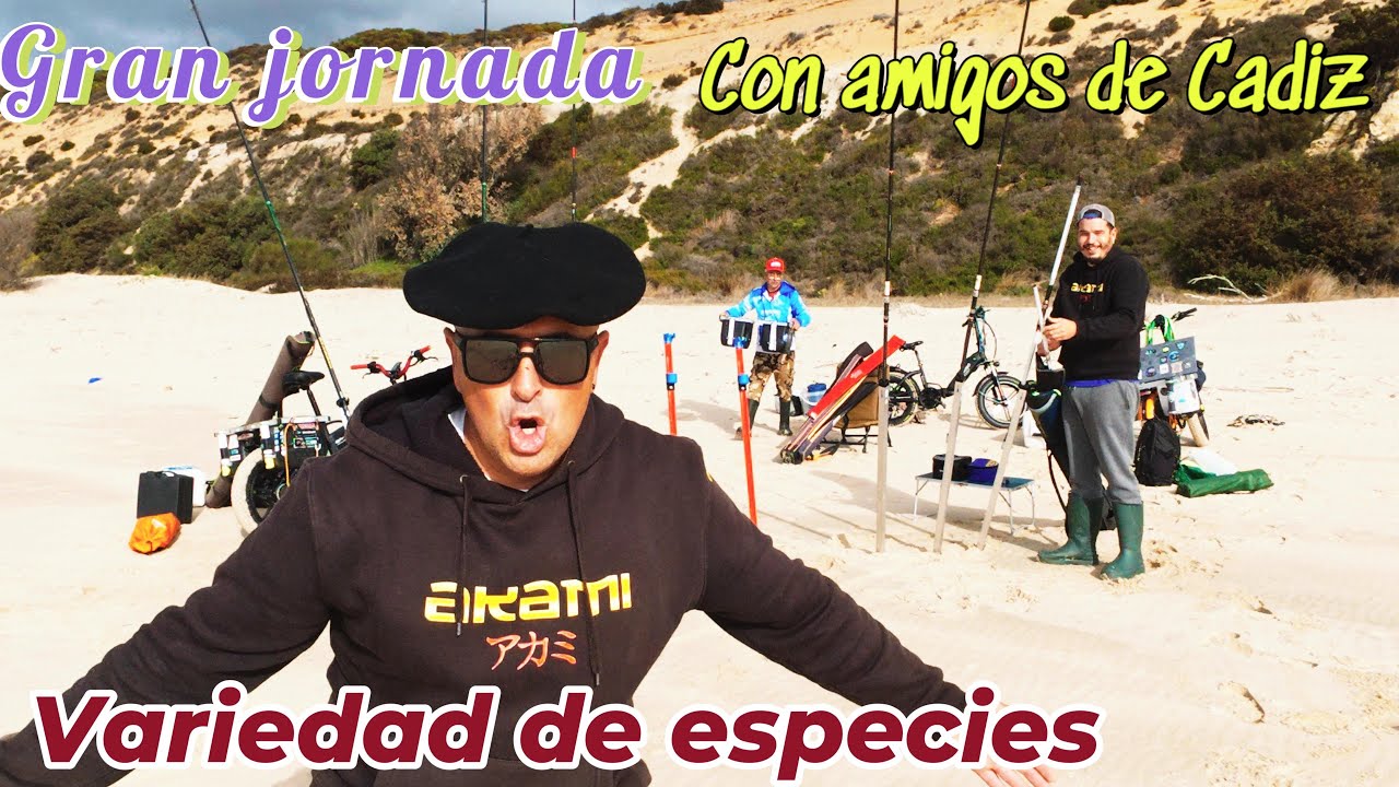PESCA SURFCASTING PESCON CON LA GENTE DE CADIZ
