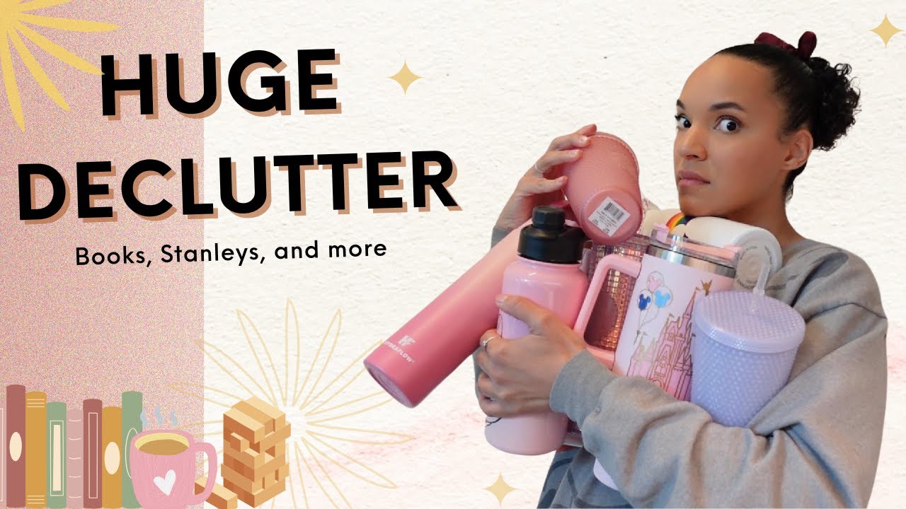Huge declutter of Stanleys, Starbucks tumbler, books and more