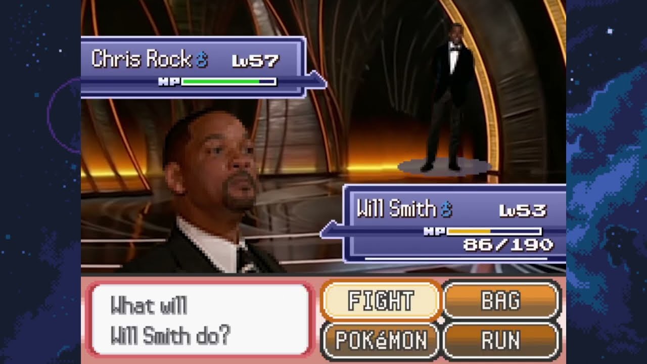 Will Smith slapping Chris Rock (Remade in Pokémon)