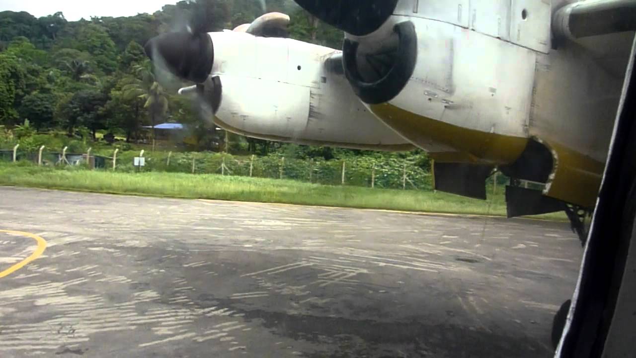 Takeoff from Tioman Island in a Berjaya Air Dash-7
