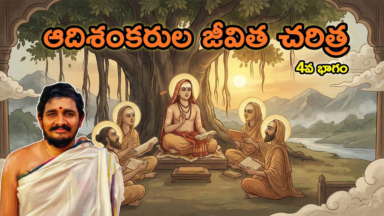 ఆదిశంకరుల జీవిత చరిత్ర 4వ భాగం #Hindudharmakshetram #SantoshGhanapathi