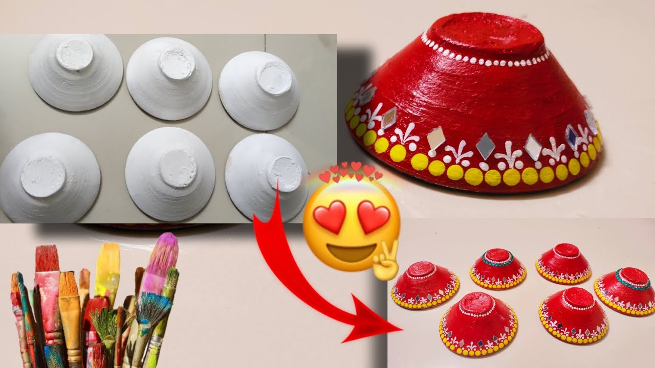 Learn how to paint Diya 🪔 just in 30 rupees 🥰| simple and easy |