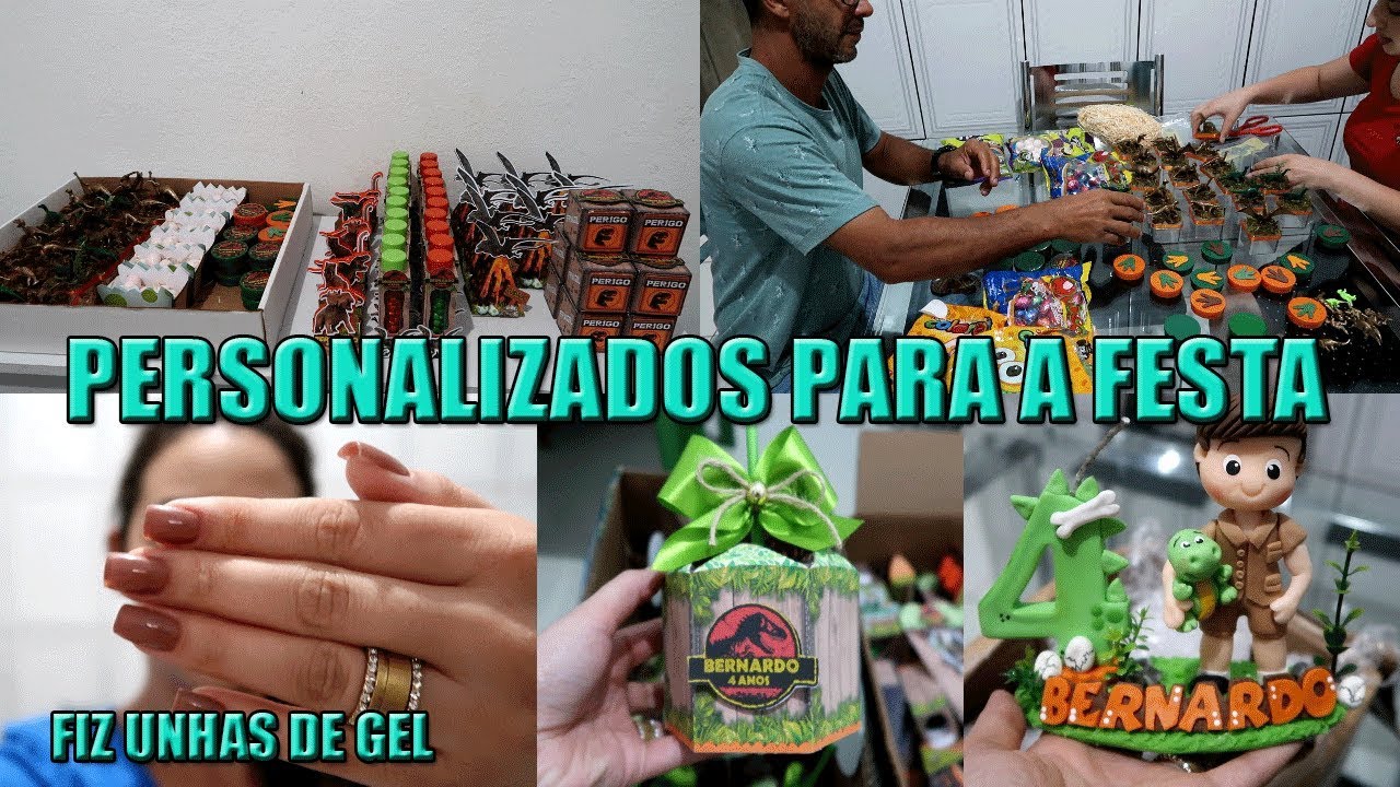 PREPARATIVOS DA FESTA: ENCHENDO OS PERSONALIZADOS, TOPO DO BOLO + FIZ UNHAS DE GEL
