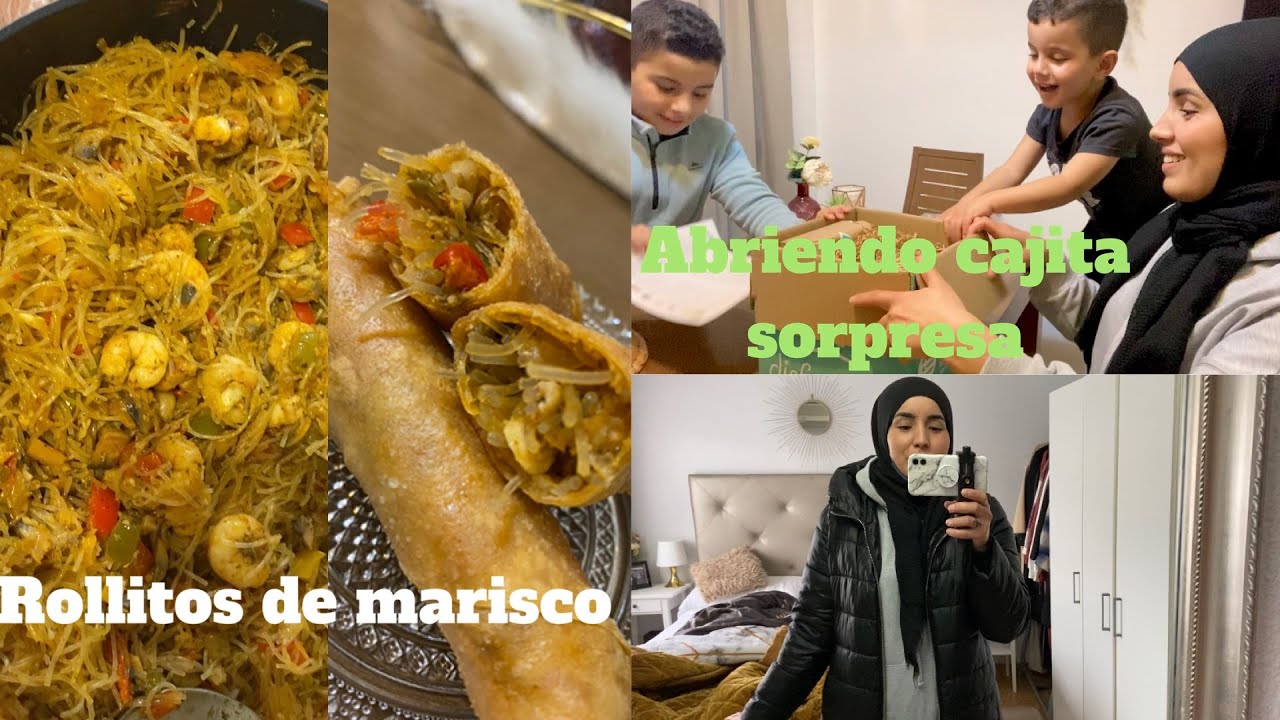 Cajita sorpresa/se vuelven locos🤦🏻‍♀️😂/ rollitos de verdura y pescado😋/ vlog