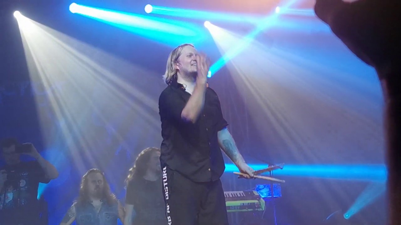 Tommy Portimo drummer of Sonata Arctica - The end of show, 2019.11.25. Budapest