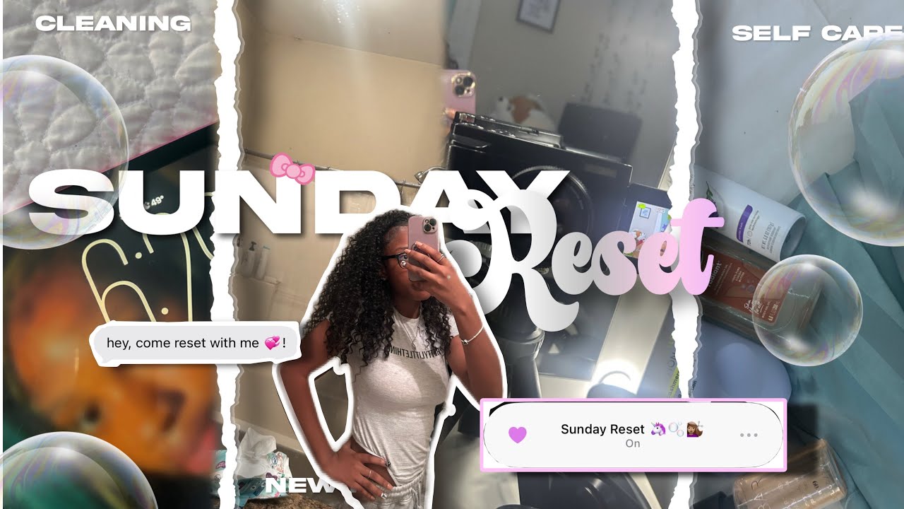 SUNDAY RESET 💇🏽‍♀️🫧🦄| new hair, cleaning, self care|