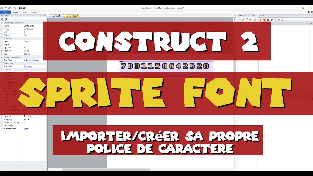 Tuto Construct2 SpriteFonts : Créer/Importer une police de caractère