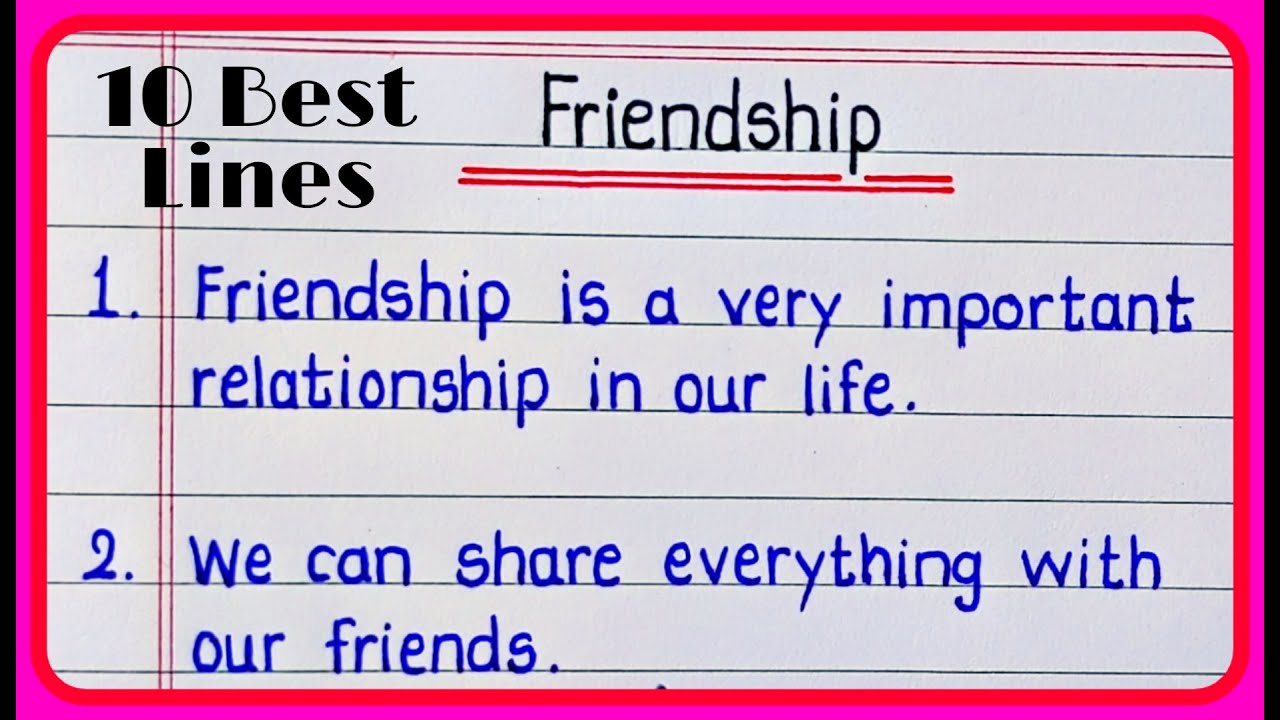 10 Lines Essay On Friendship in English || Essay on friendship day ||  Friendship