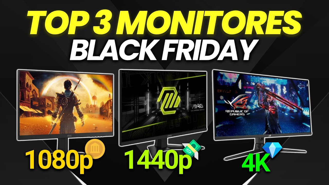🏆 Los MEJORES Monitores (1080p, 1440p, 4K) | Gu&iacute;a Black Friday 2025