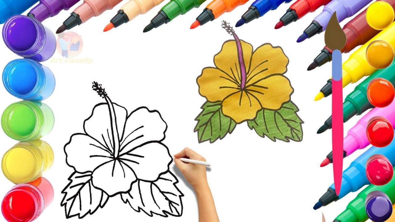 How To Draw cute Flower Drawing, Painting & Coloring For Kids and Toddlers_ Child Art 🐋🌈🎨