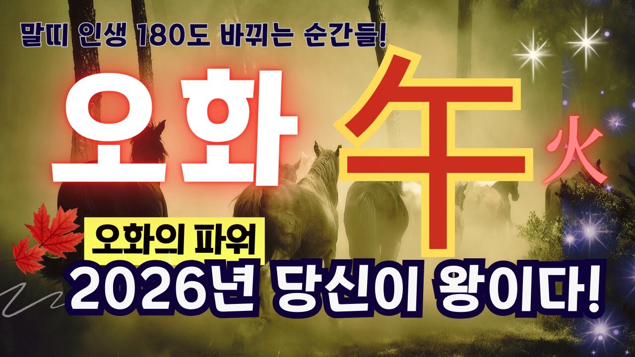 💎내 사주[午火] 오화! 말처럼 달려야 성공하는 사주-2026년 당신이 왕이다