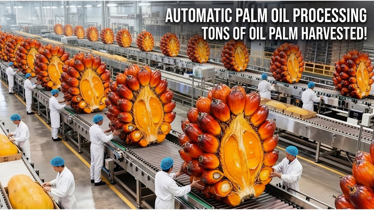 This Machine Harvests 10 Tons of Oil Palm Per Hour! Modern Agriculture Technology 2026