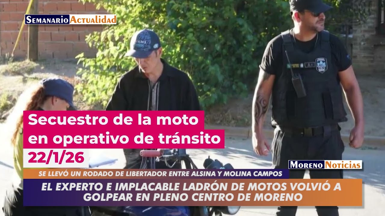 El experto e implacable ladrón de motos volvió a golpear en pleno centro de Moreno