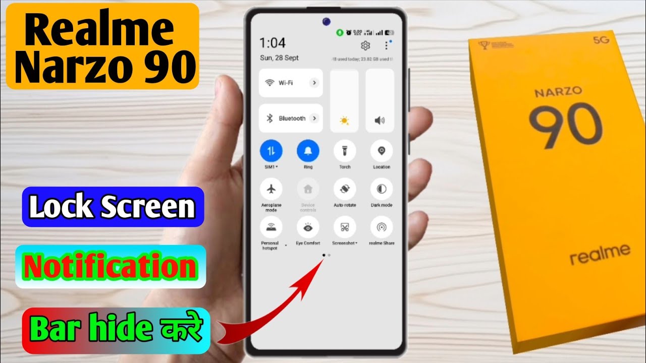 realme narzo 90 lock screen notification panel hide, realme narzo 90 notification bar off