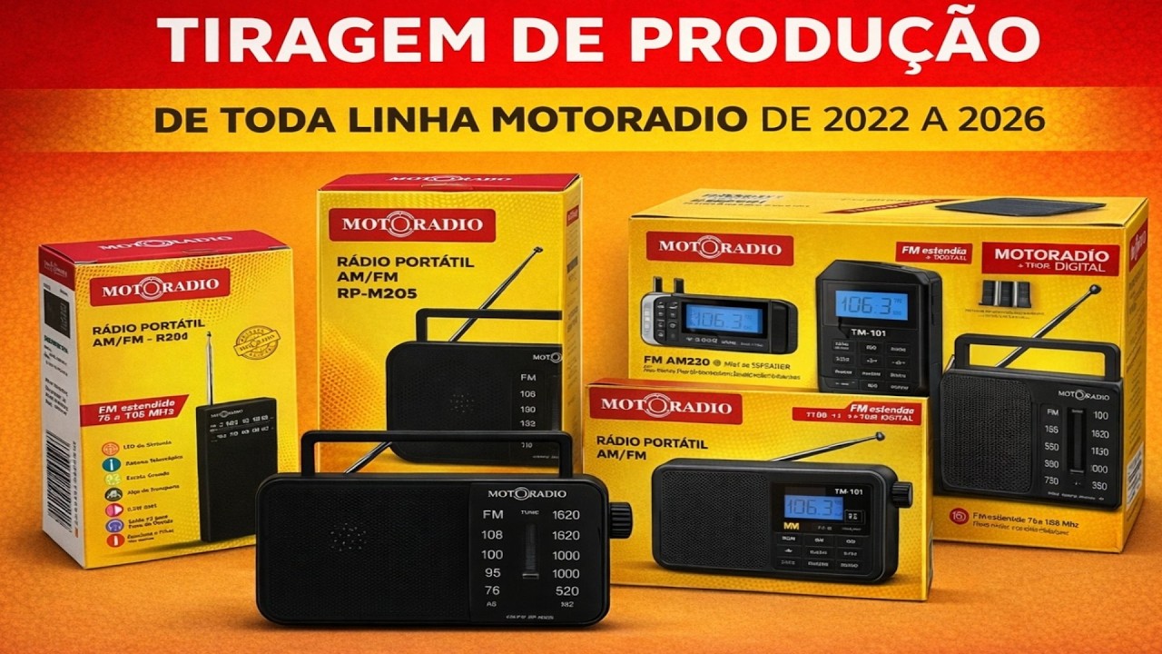Tiragem de Produção de toda Linha Motoradio de 2022 a 2026.