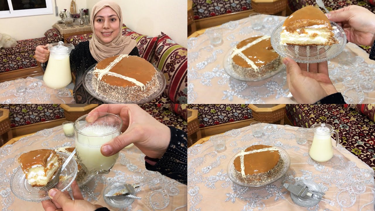 ب25درهم فقط طورطة وعصير😳حلوة لاكريم بالكراميل وعصير منعش 🥰فرحيهم باقل تمن😘