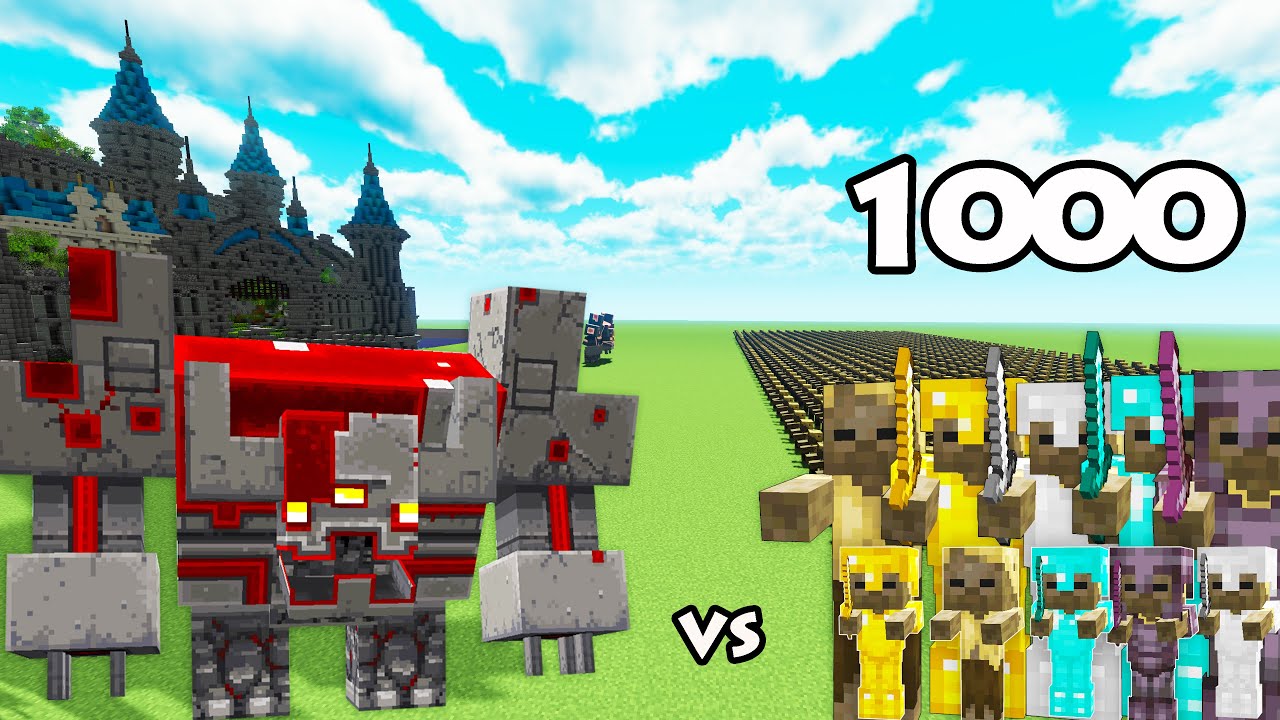 Redstone Monstrosity Vs 1000 Husk | Minecraft