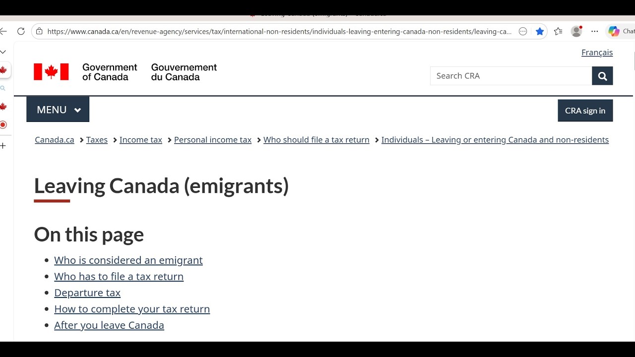 Leaving Canada - Cutting Ties, Departure Taxes?
