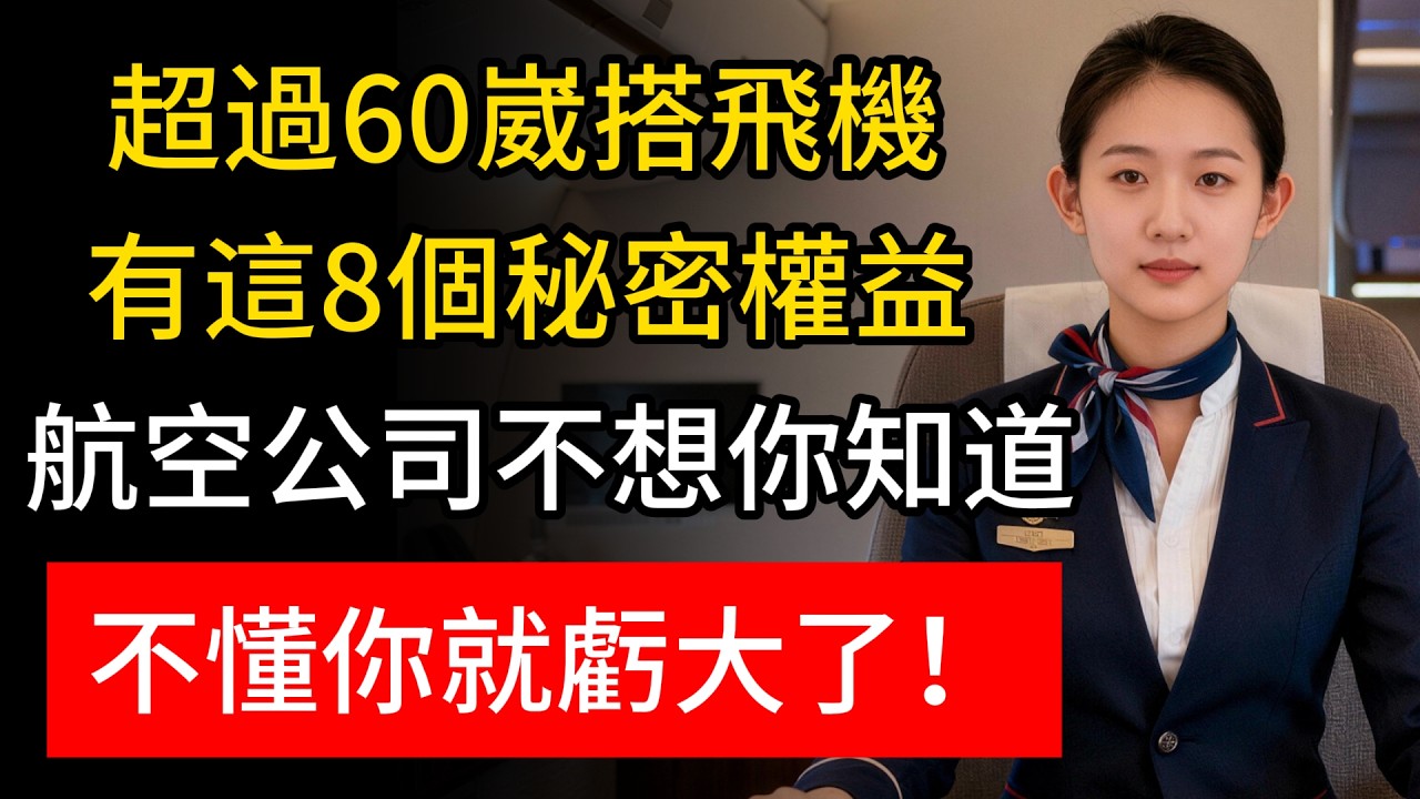 機場打死不說的秘密！退休空姐偷偷告訴你：年過60，坐飛機有這「8個隱藏福利」！不懂得用，次次都在吃虧！#生活经验 #出遊攻略 #老年福利