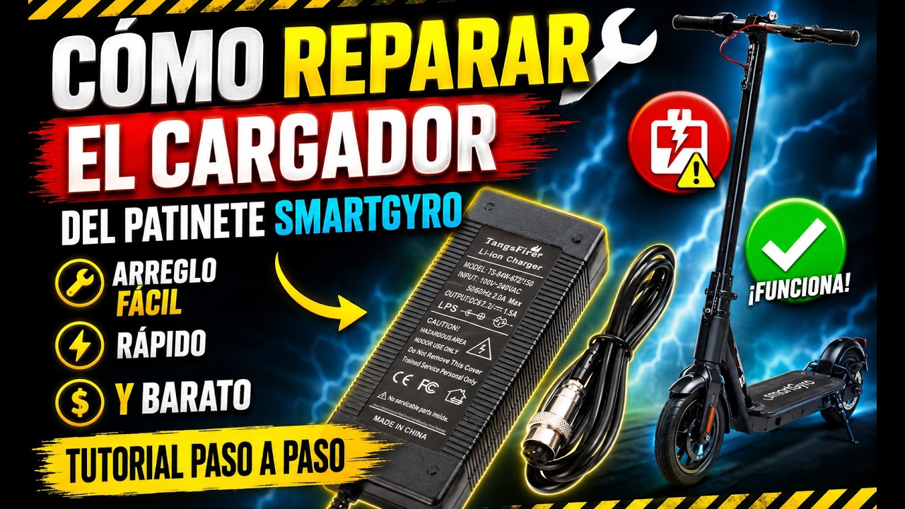 Cómo reparar el Cargador del Patinete Eléctrico SMARTGYRO 🛠️🚀 Reparación Rápida y Barata