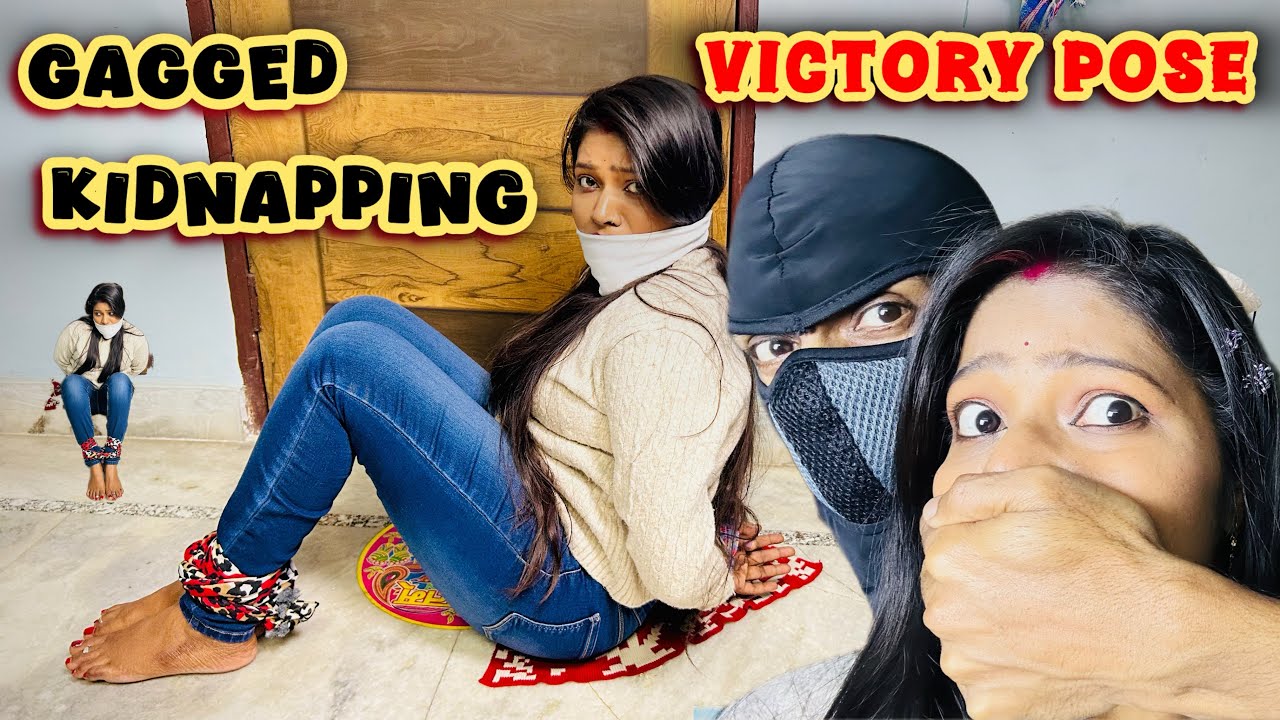 Gagged kidnapping victory pose | handgag hogtie |chloroform act | social awareness @Hanshvidiaries 