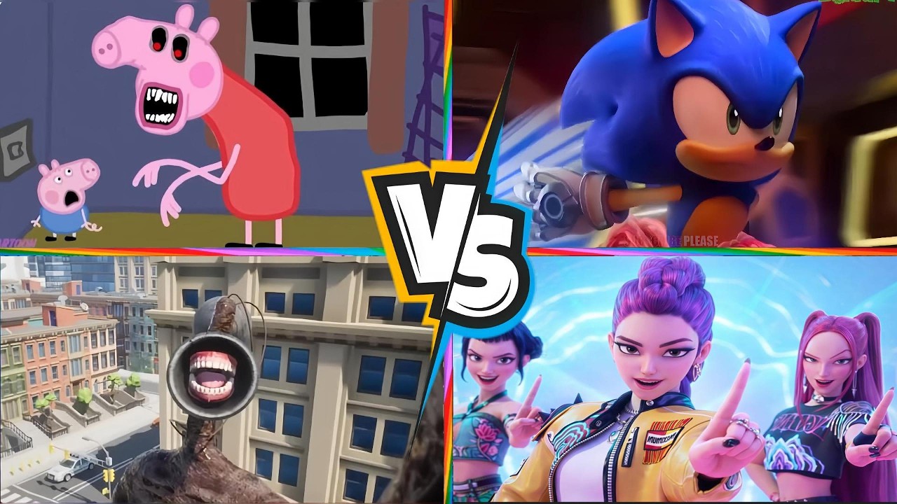 PEPPA PIG.EXE 🆚Siren Head 🆚Kpop demon hunter 🆚Sonic  🎶 Tiles Hop EDM Rush