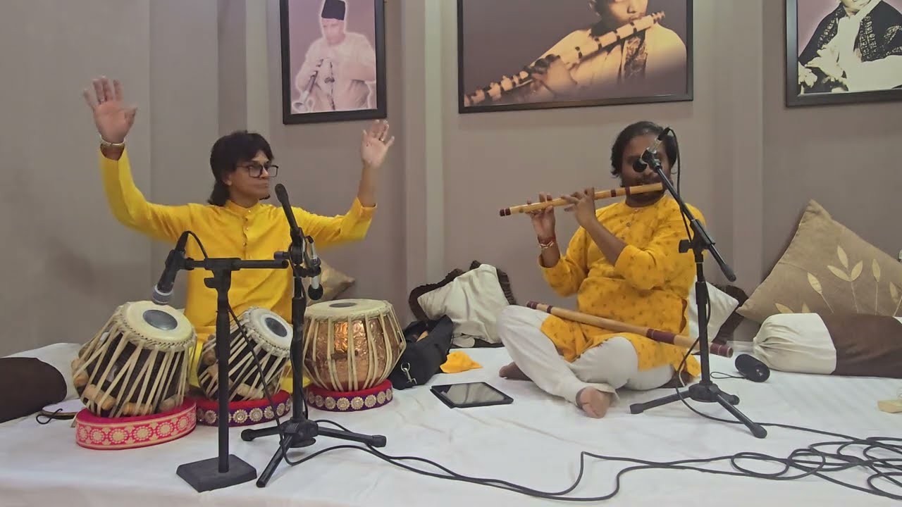Ustad Athar Hussain Khan On Tabla Live With Young Flute Maestros Ritesh Prasanna Dhun