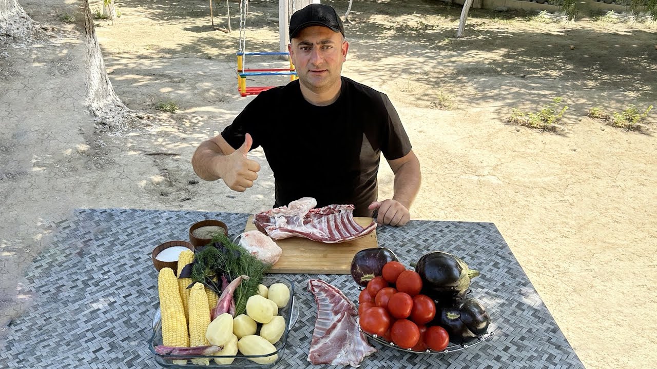 Yayın ən dadlı qızartması quzu əti ilə falfal badımcan