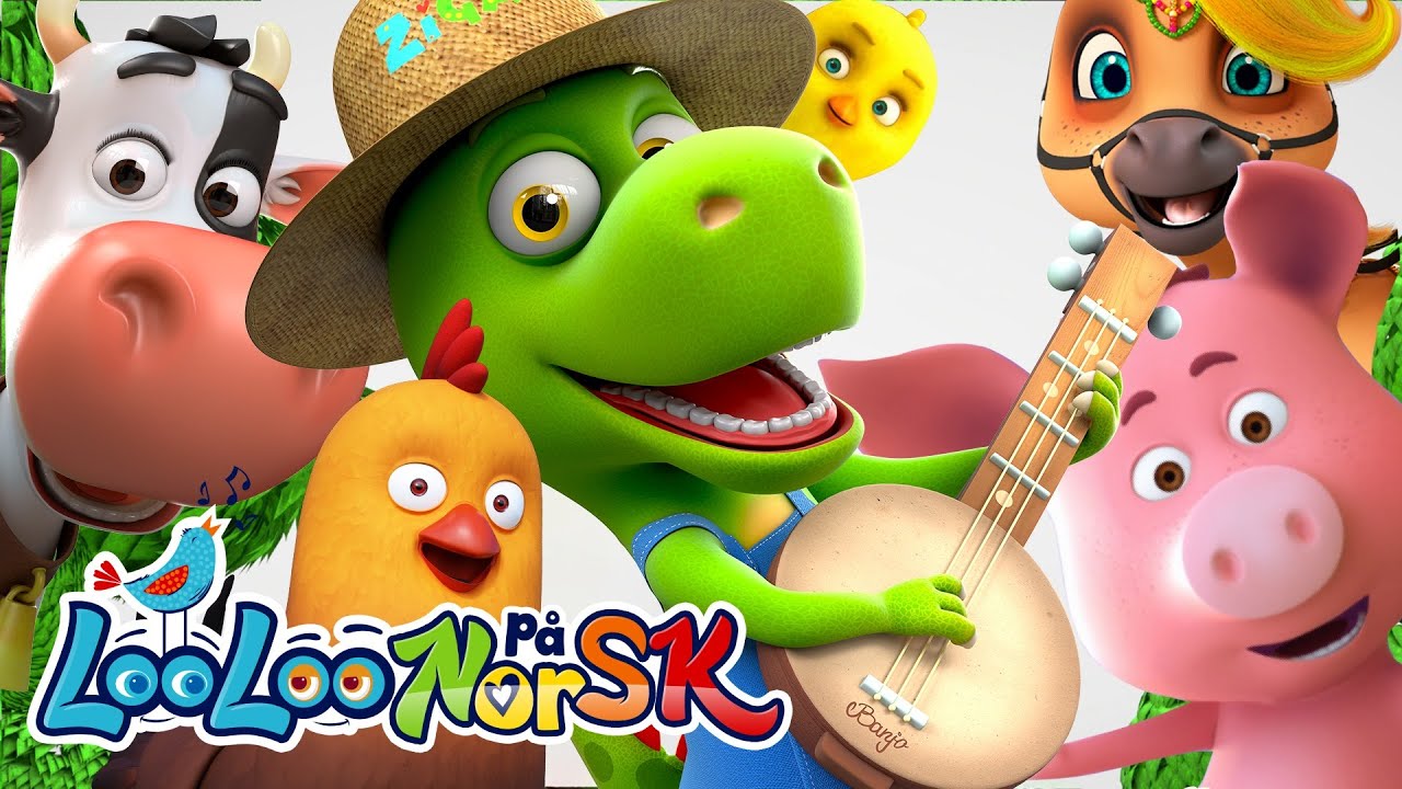 Zigaloo hadde en gård 🦖 | Barnerim | Sanger for barn 👶 | LooLoo Barnesanger på Norsk 🌟