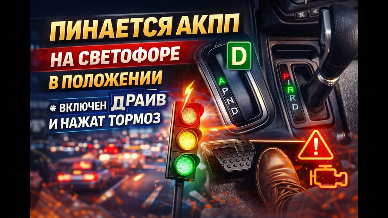 Пинается АКПП на светофоре в положении D ♣♣♣  Включен ДРАЙВ и нажат ТОРМОЗ •◘○