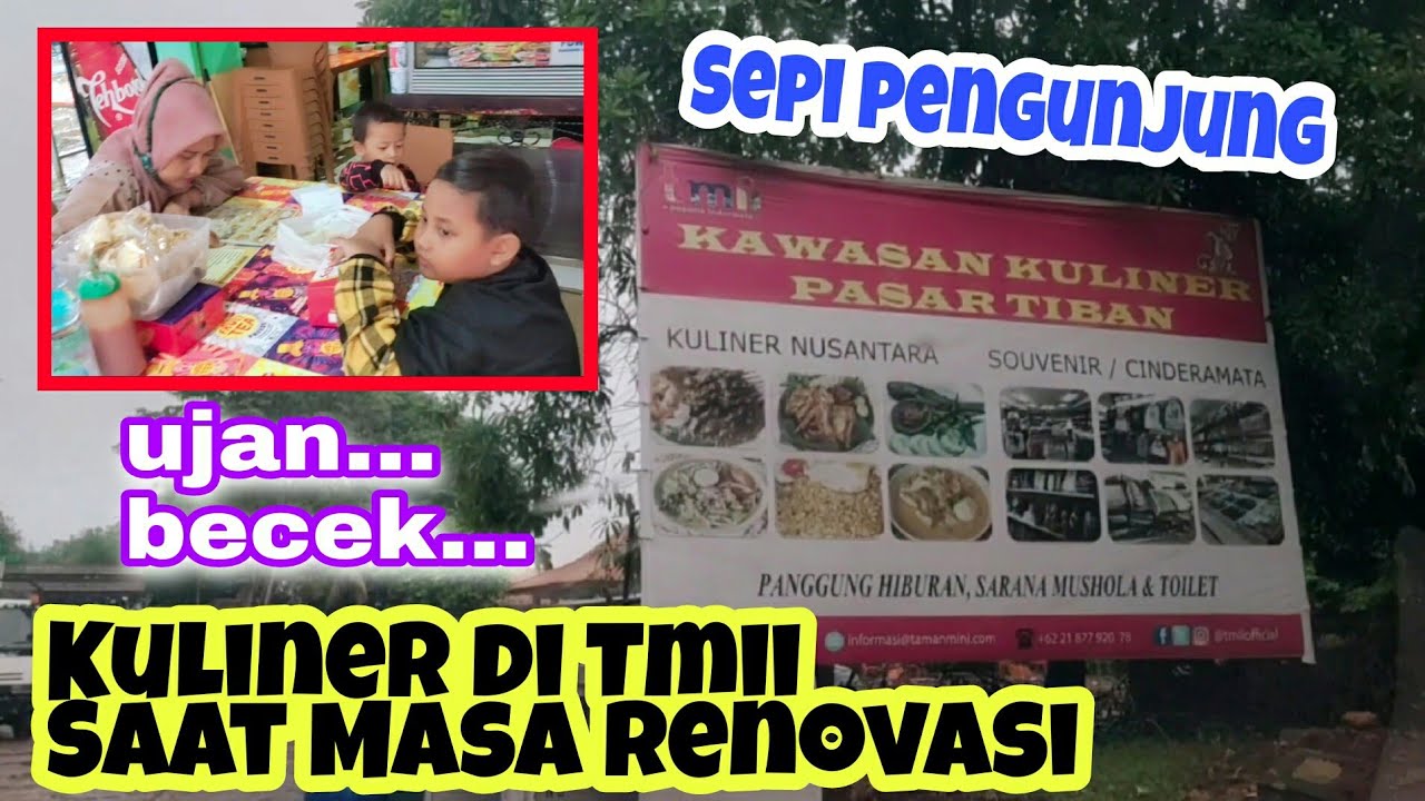 Kawasan Kuliner Pasar Tiban Taman Mini Indonesia Indah (TMII) Sepi Pengunjung di Masa Renovasi
