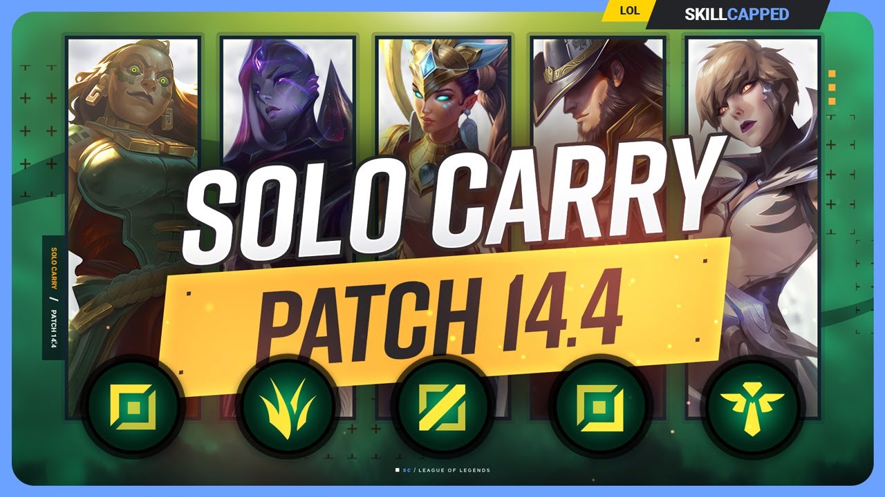 The NEW BEST SOLO CARRY CHAMPIONS on PATCH 14.4 - League of Legends