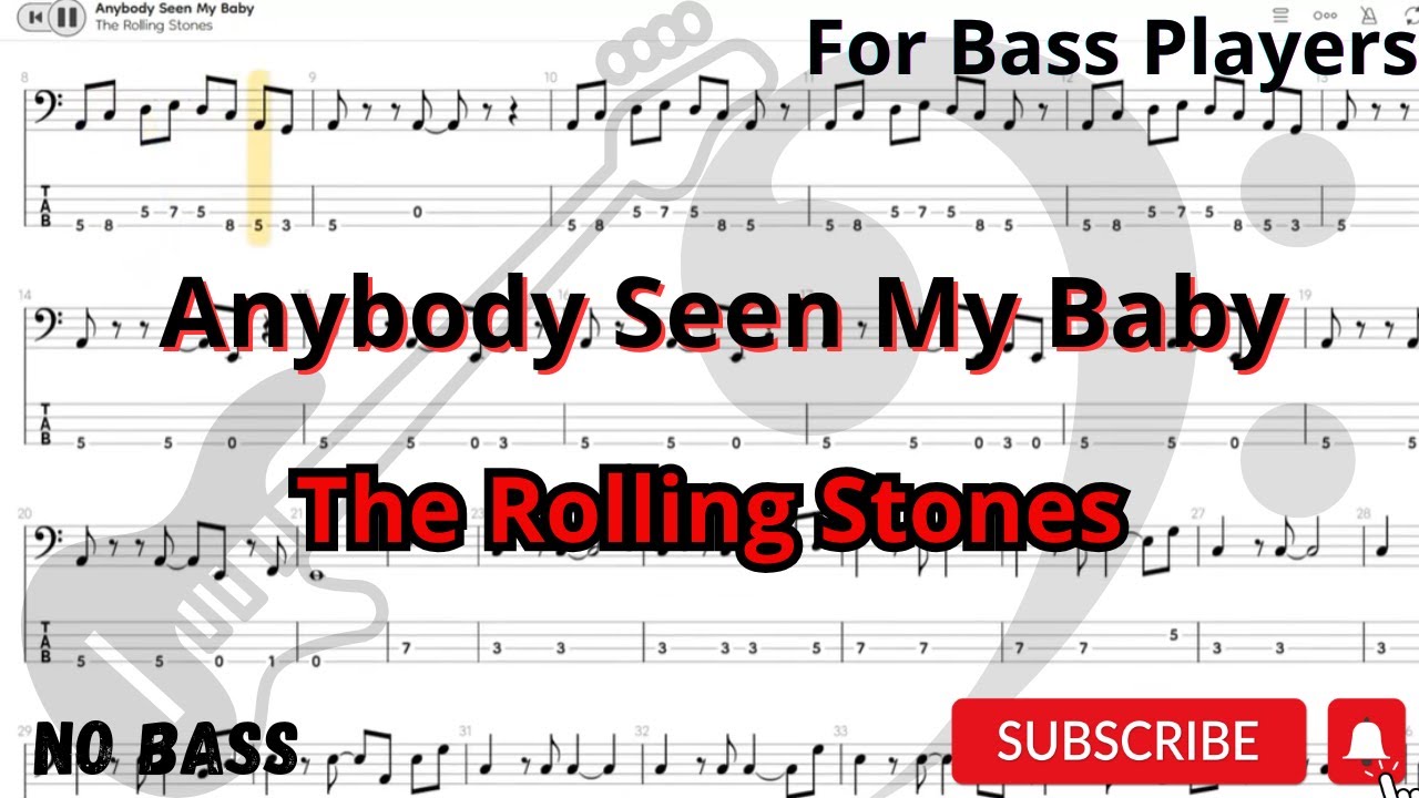 The Rolling Stones - Anybody Seen My Baby (Play Along Tabs Bass Cover)