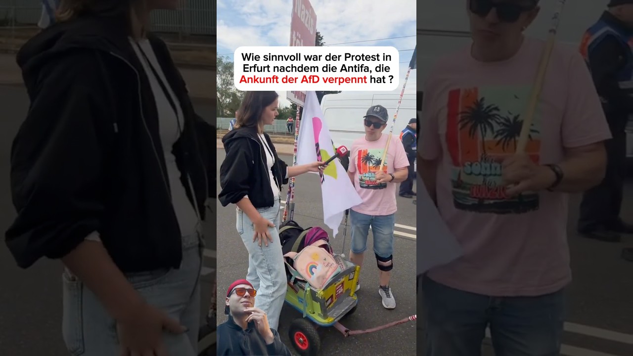 Antifa verpennt AfD Ankunft in Erfurt !