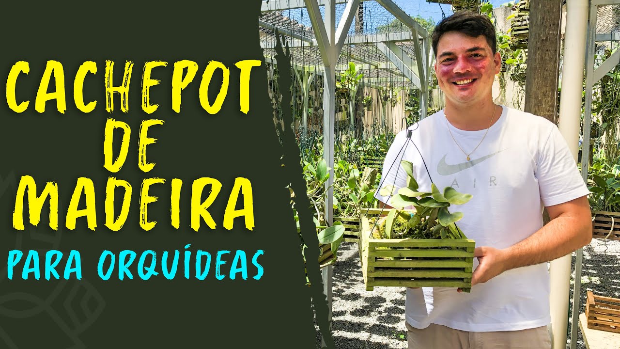 CACHEPOT DE MADEIRA PARA ORQU&Iacute;DEAS