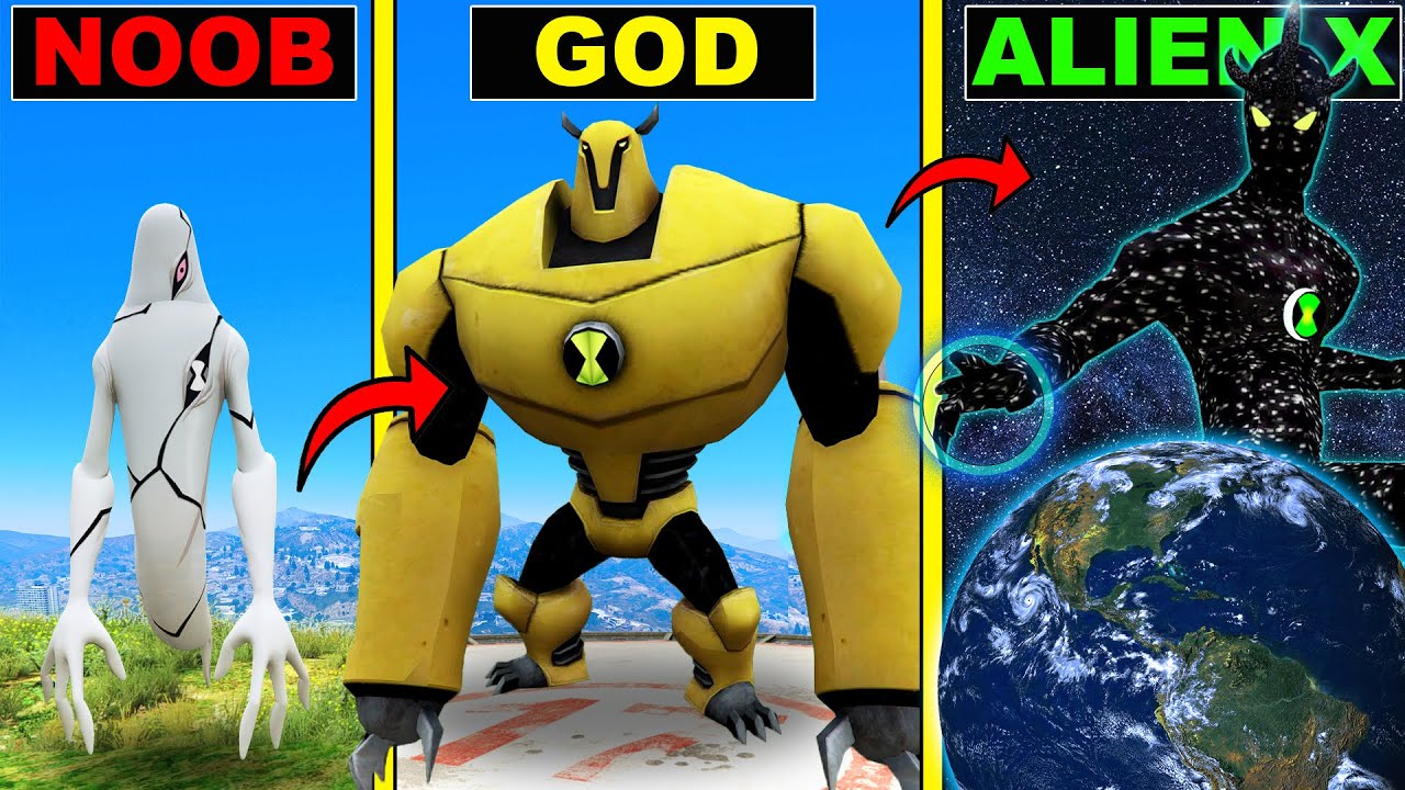 GTA 5 : Upgrading BEN 10 to ULTIMATE ALIEN-X in GTA 5!