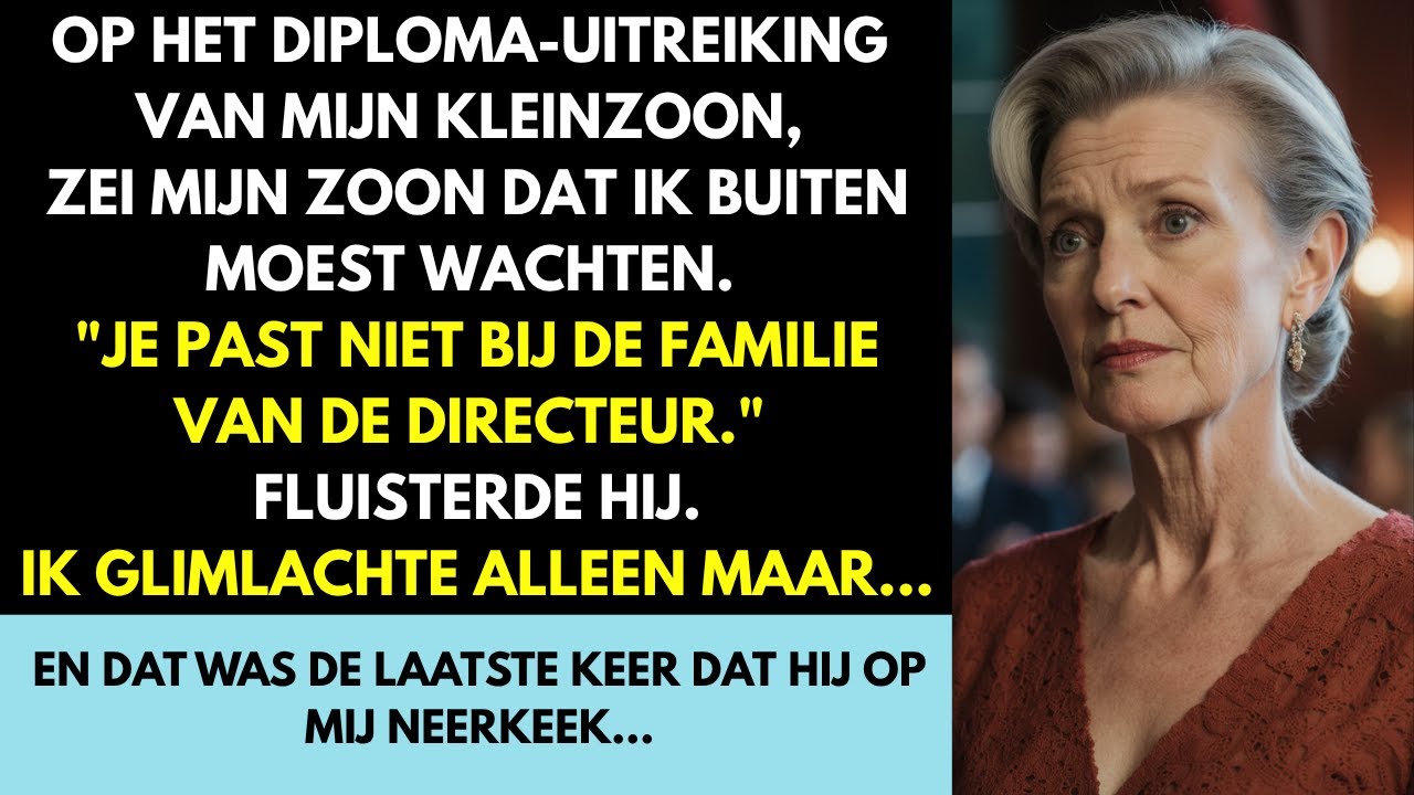 Bij De Diploma-Uitreiking Zei Mijn Zoon Dat Ik Buiten Moest Wachten: Ik Paste Niet Bij De Familie.