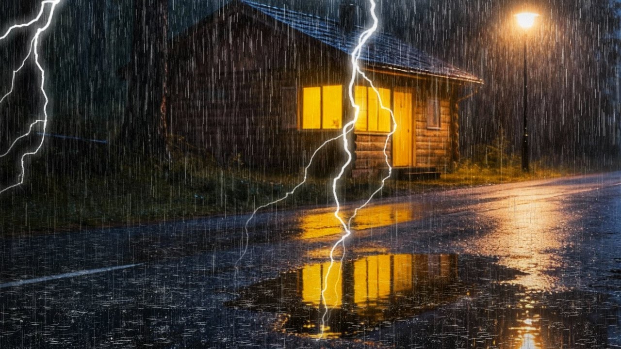 3 Minutes To Calm and Help You Sleep Instantly with Heavy Rain & Gruesome Thunder Sounds at Night